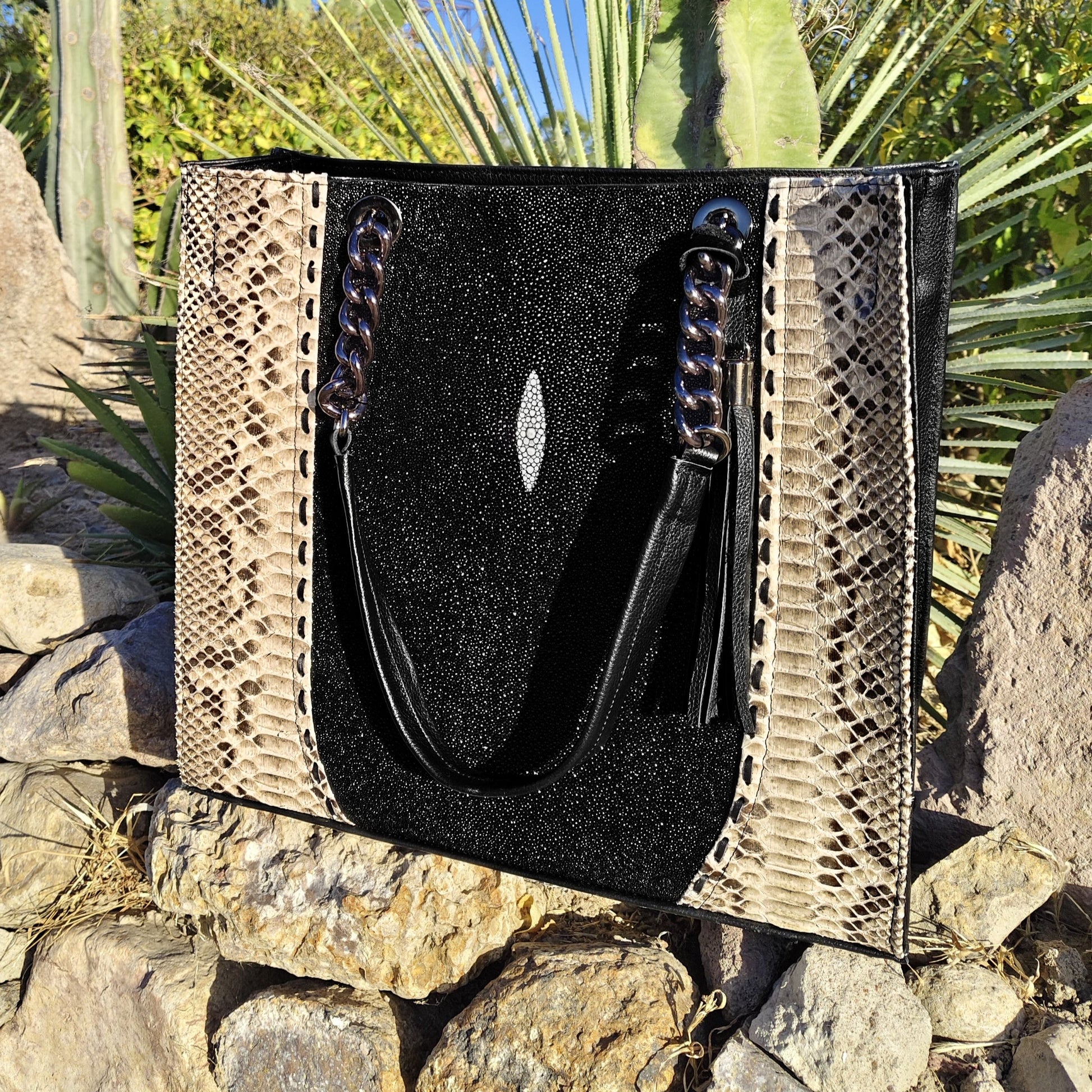 Bolso De Mantarraya/Pitón Modelo Martina