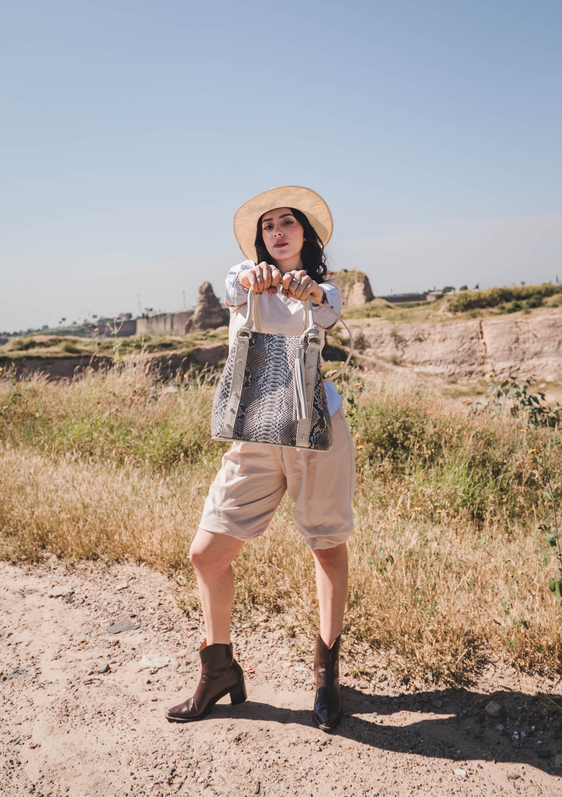 Bolso De Pitón Modelo Sofia