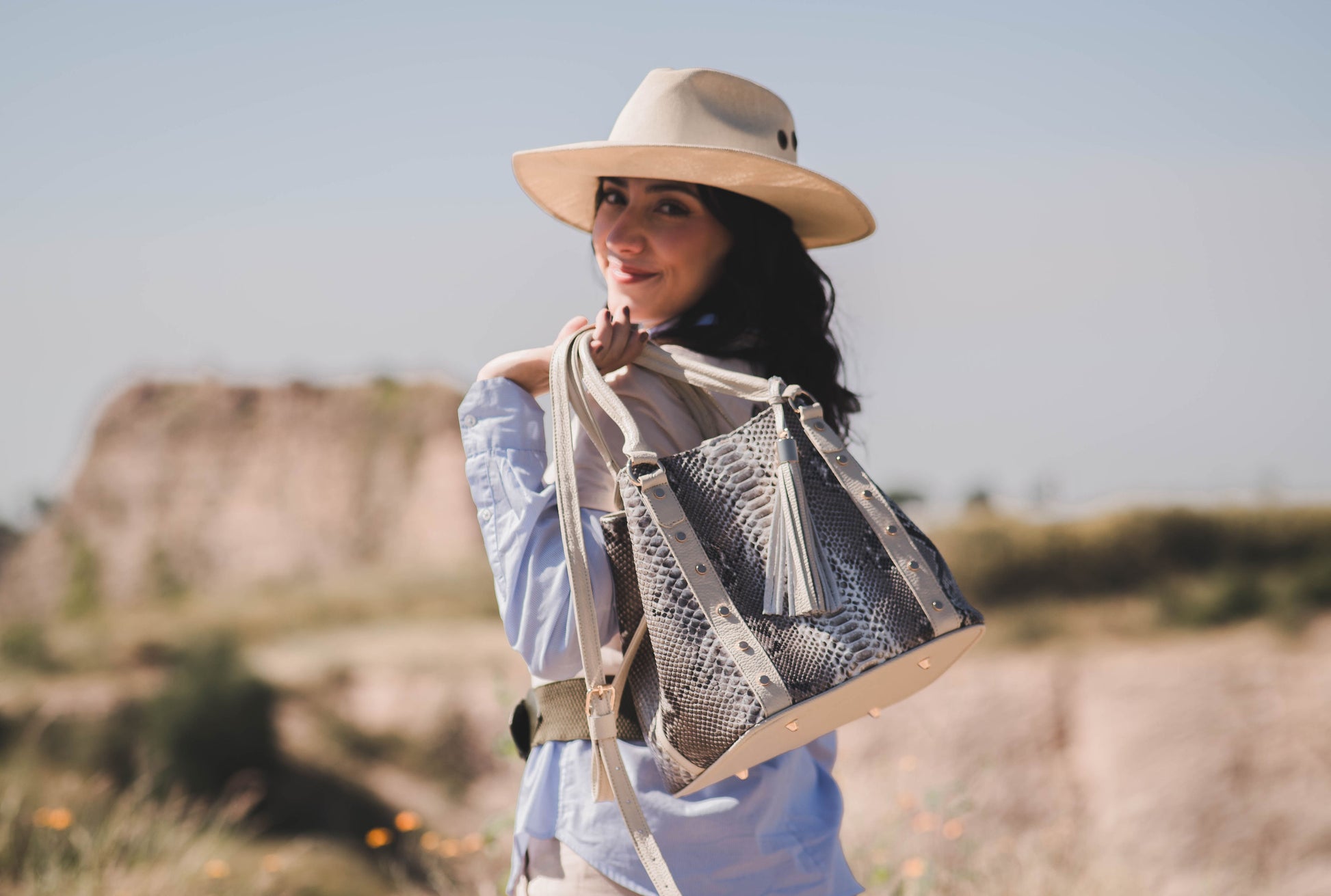 Bolso De Pitón Modelo Sofia