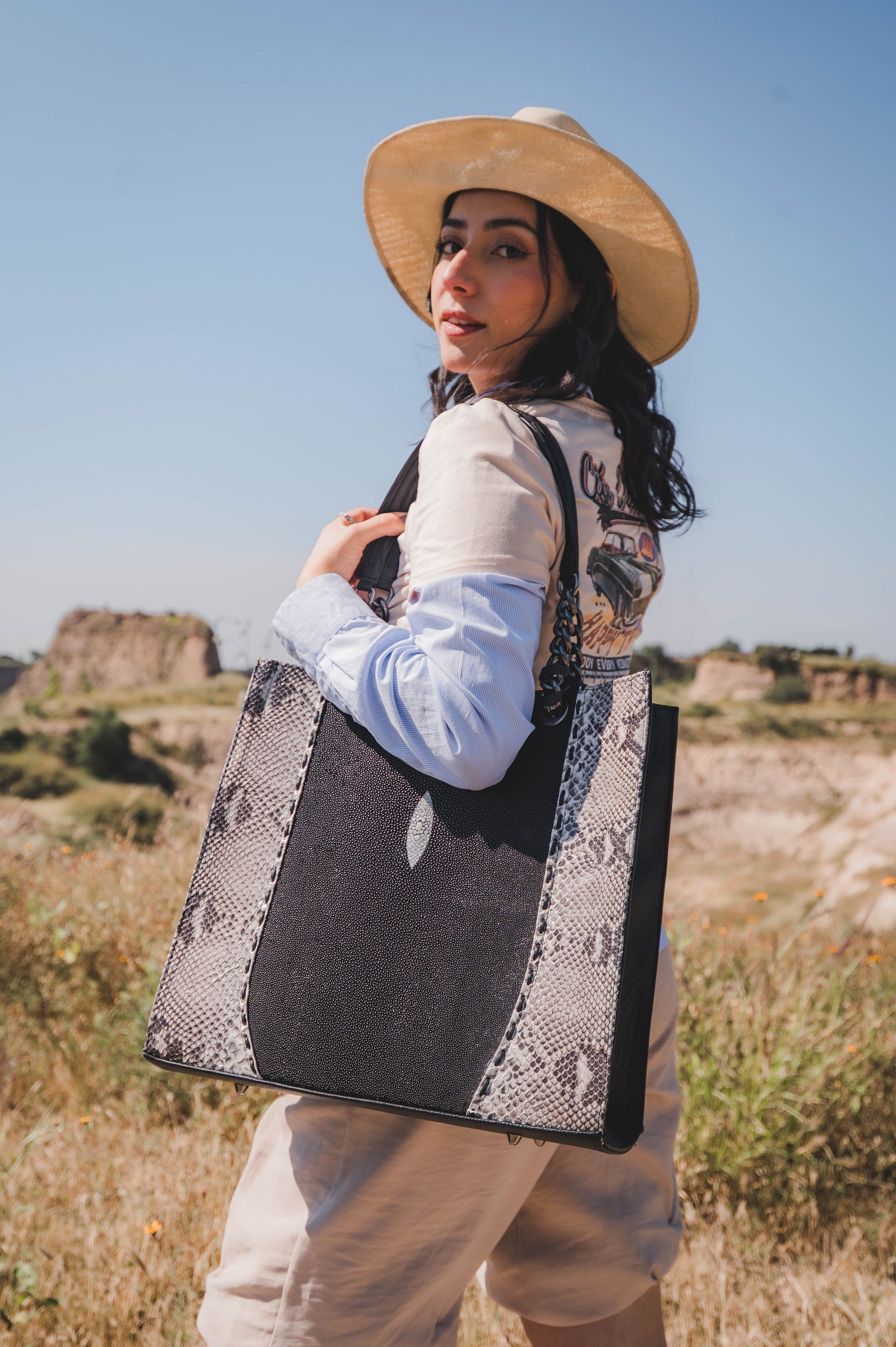 Bolso Modelo Martina Mantarraya/Pitón