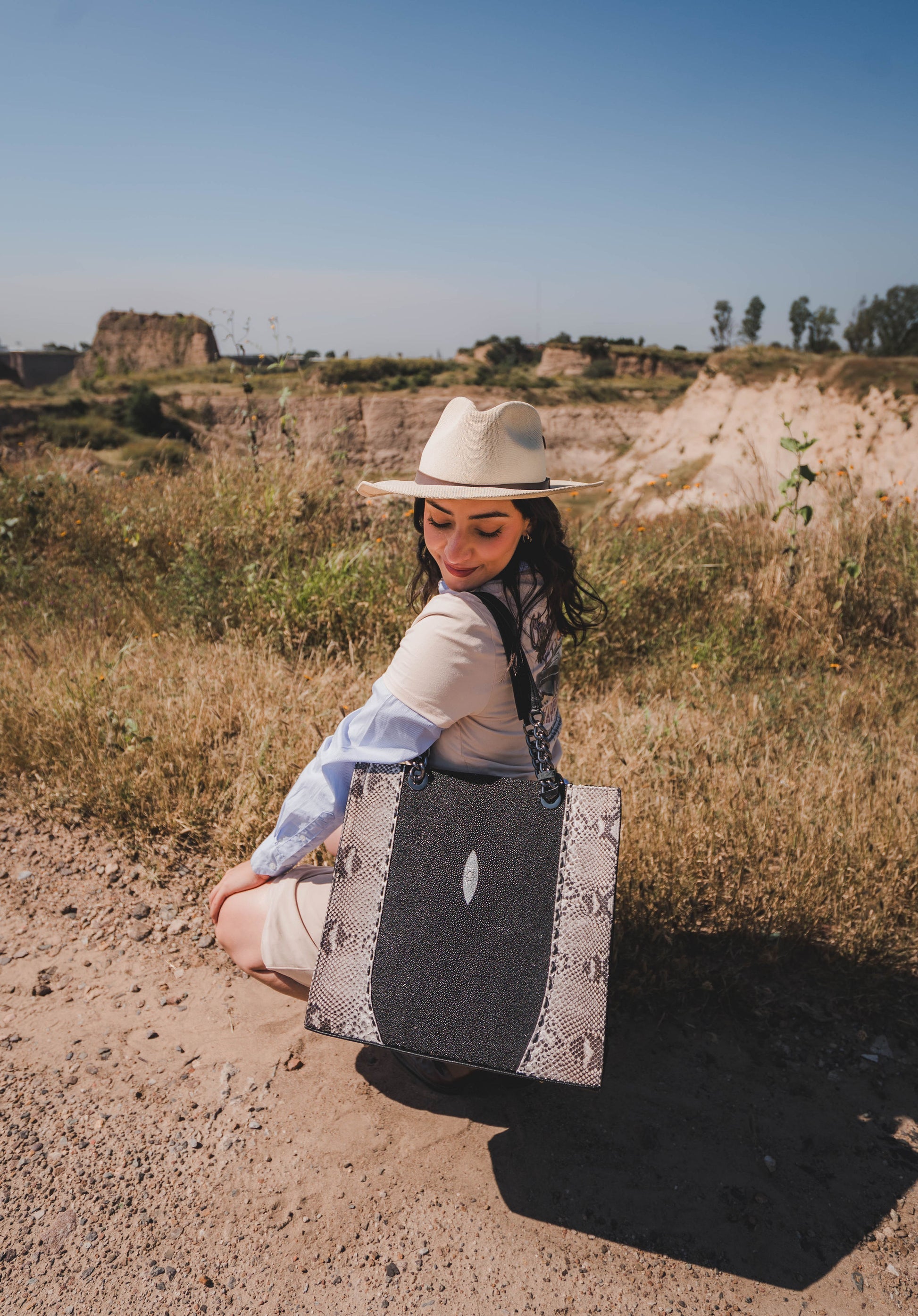 Bolso Modelo Martina Mantarraya/Pitón