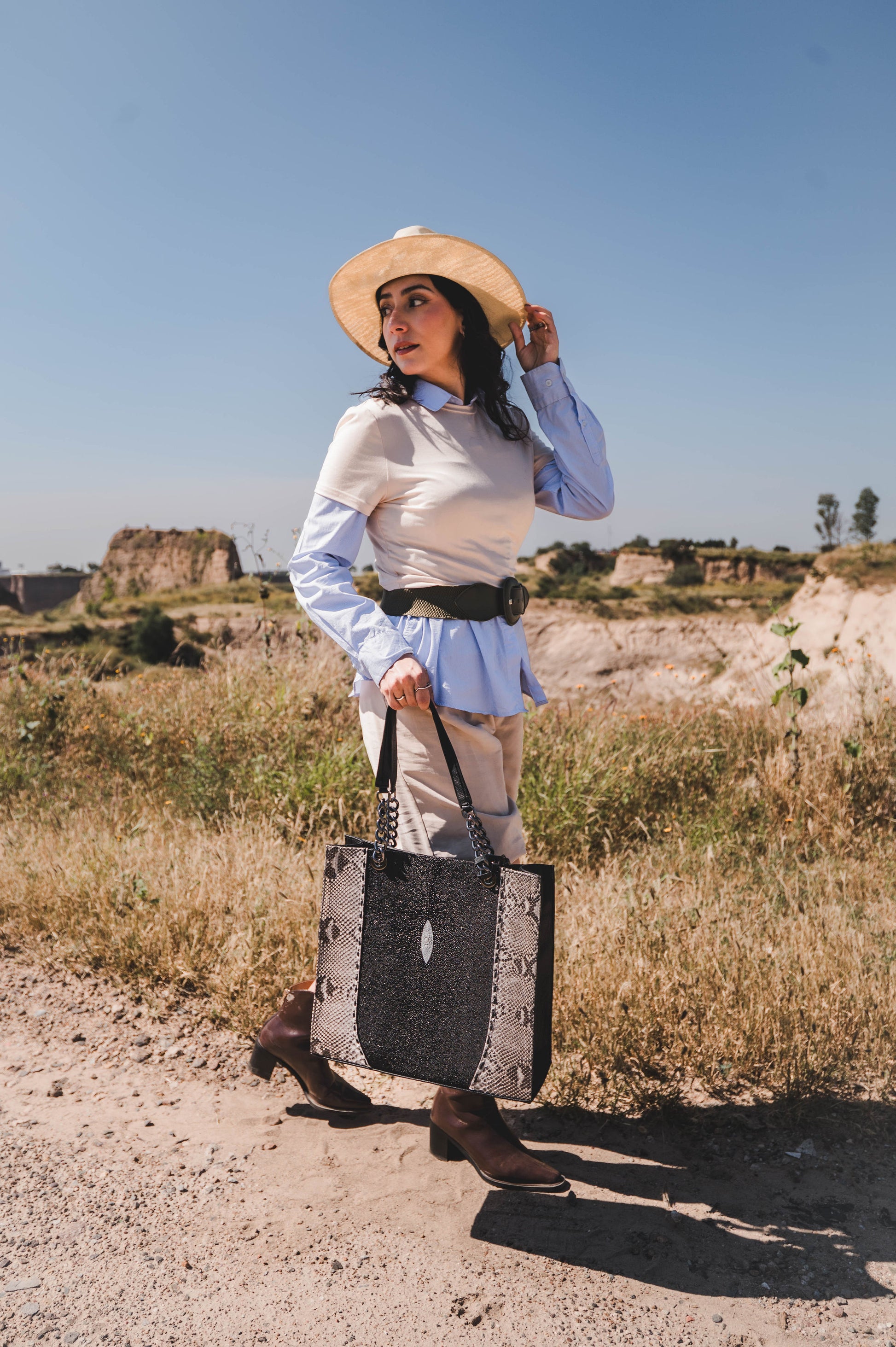 Bolso Modelo Martina Mantarraya/Pitón