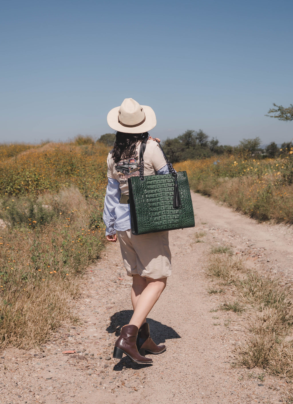 Bolso De Cocodrilo Modelo Martina