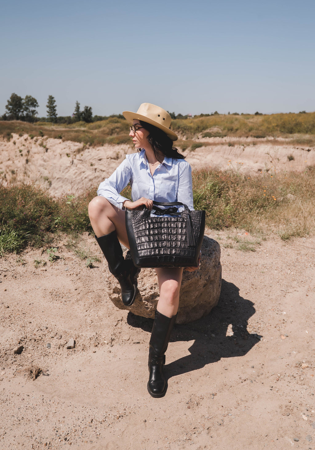 Bolso De Cocodrilo Modelo Ofelia