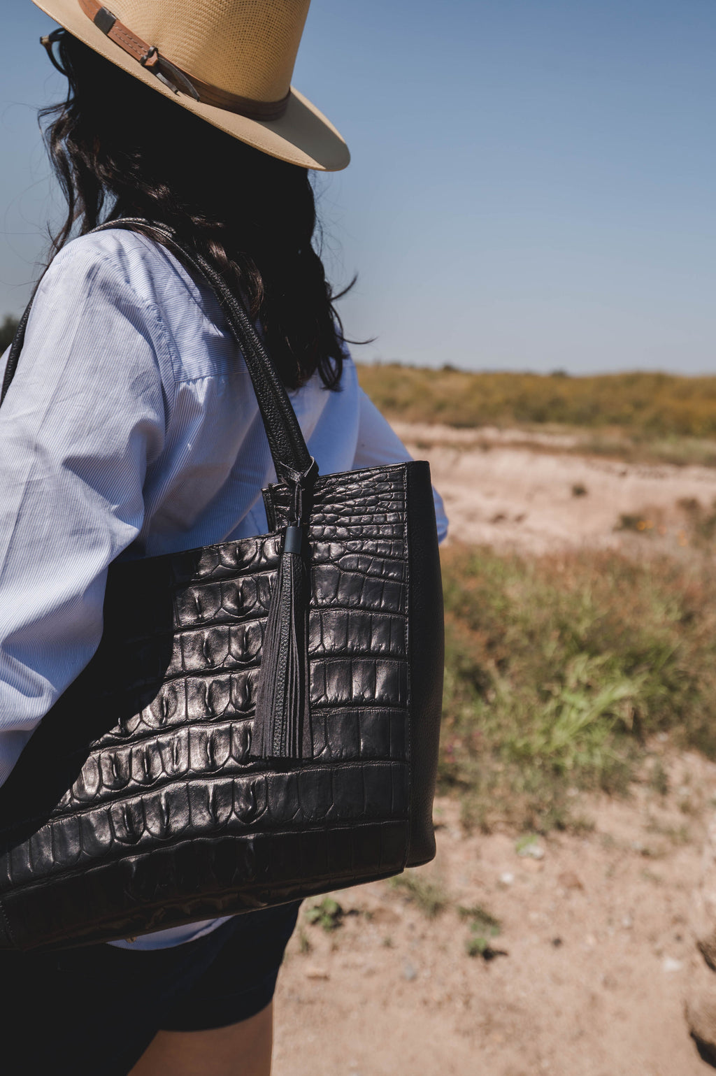 Bolso De Cocodrilo Modelo Ofelia