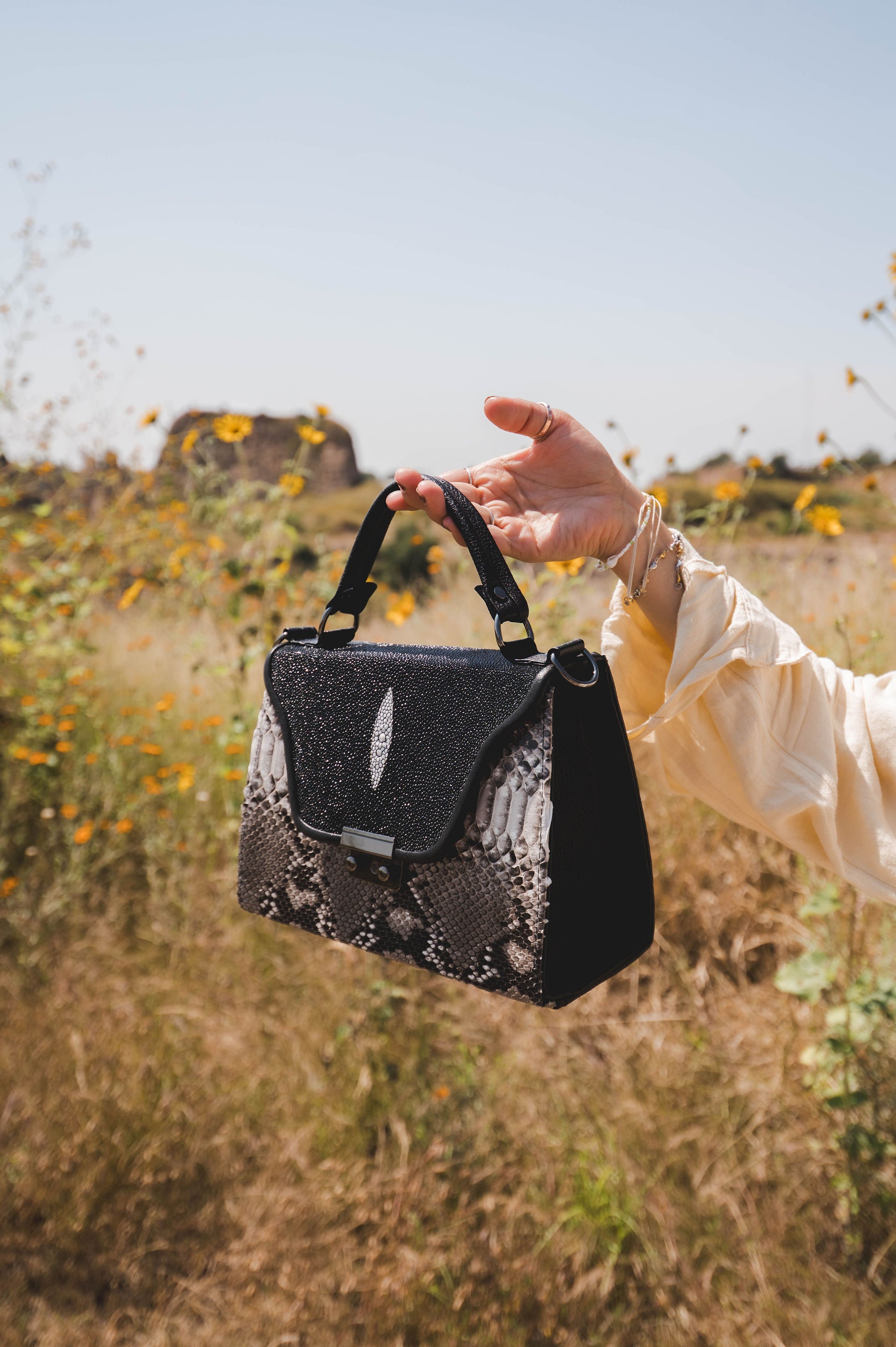 Bolso Modelo Fatima Mantarraya/Pitón