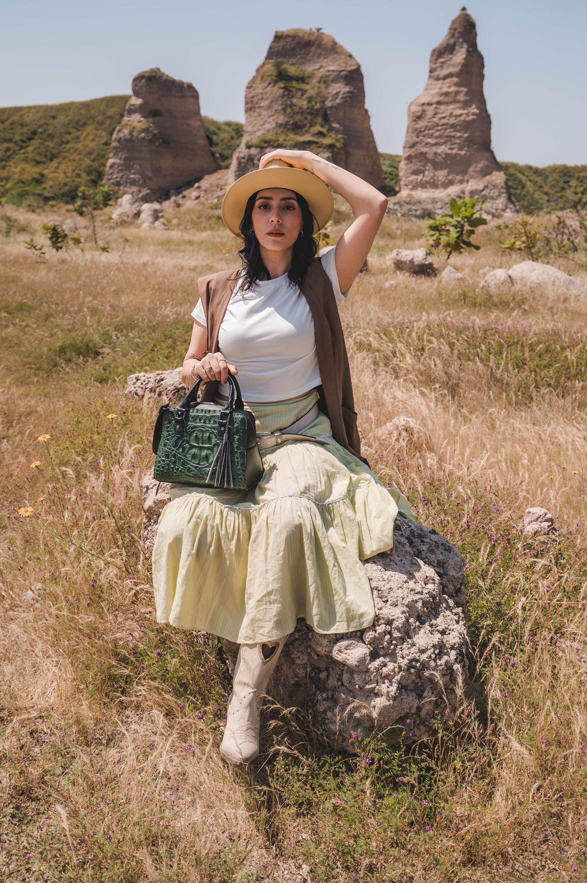 Bolso De Cococdrilo Modelo Carolina