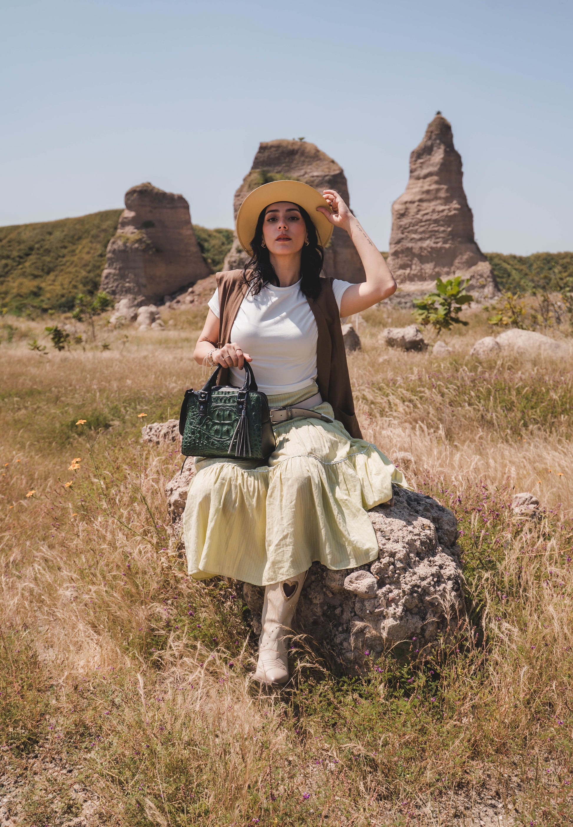 Bolso De Cococdrilo Modelo Carolina