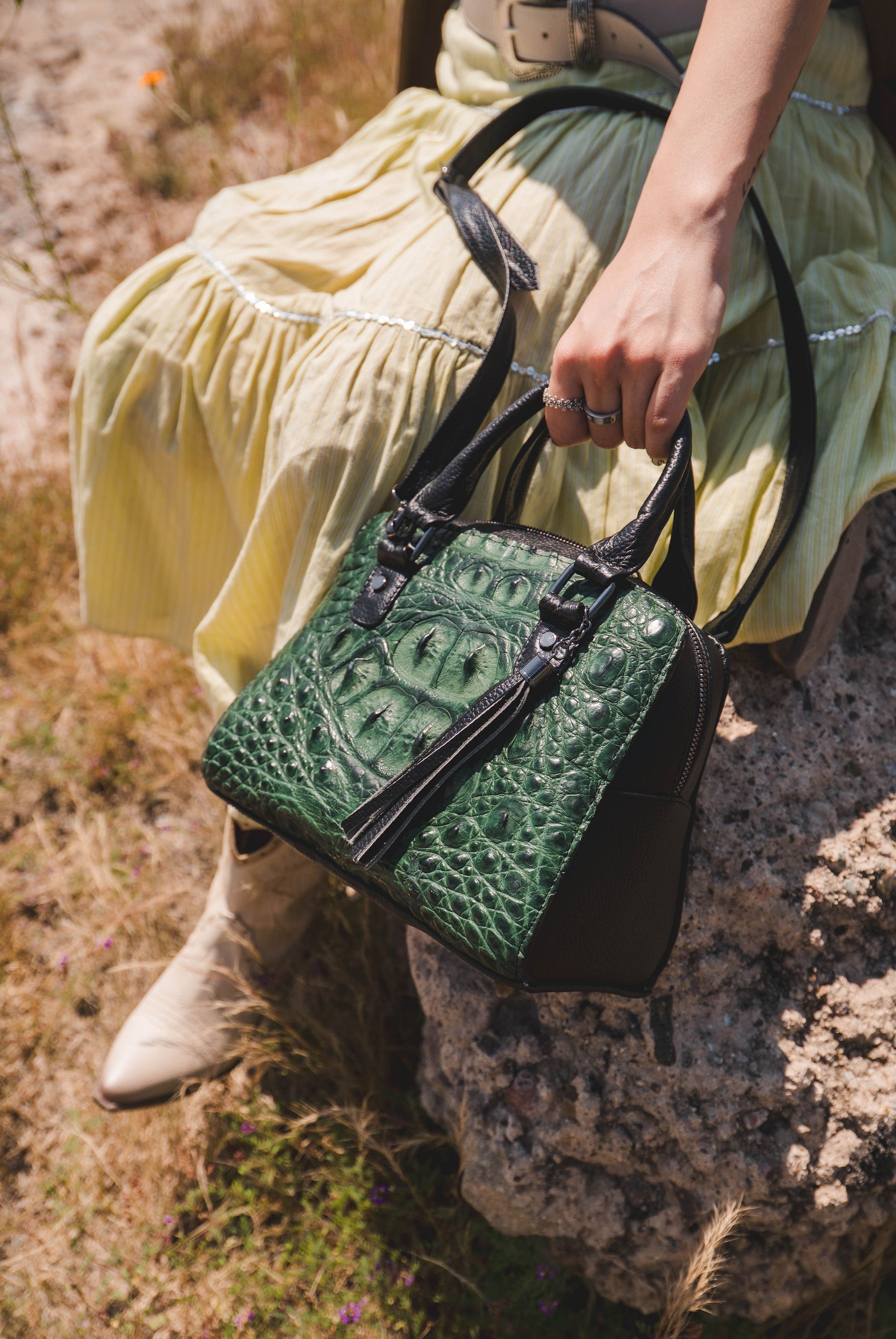 Bolso De Cococdrilo Modelo Carolina