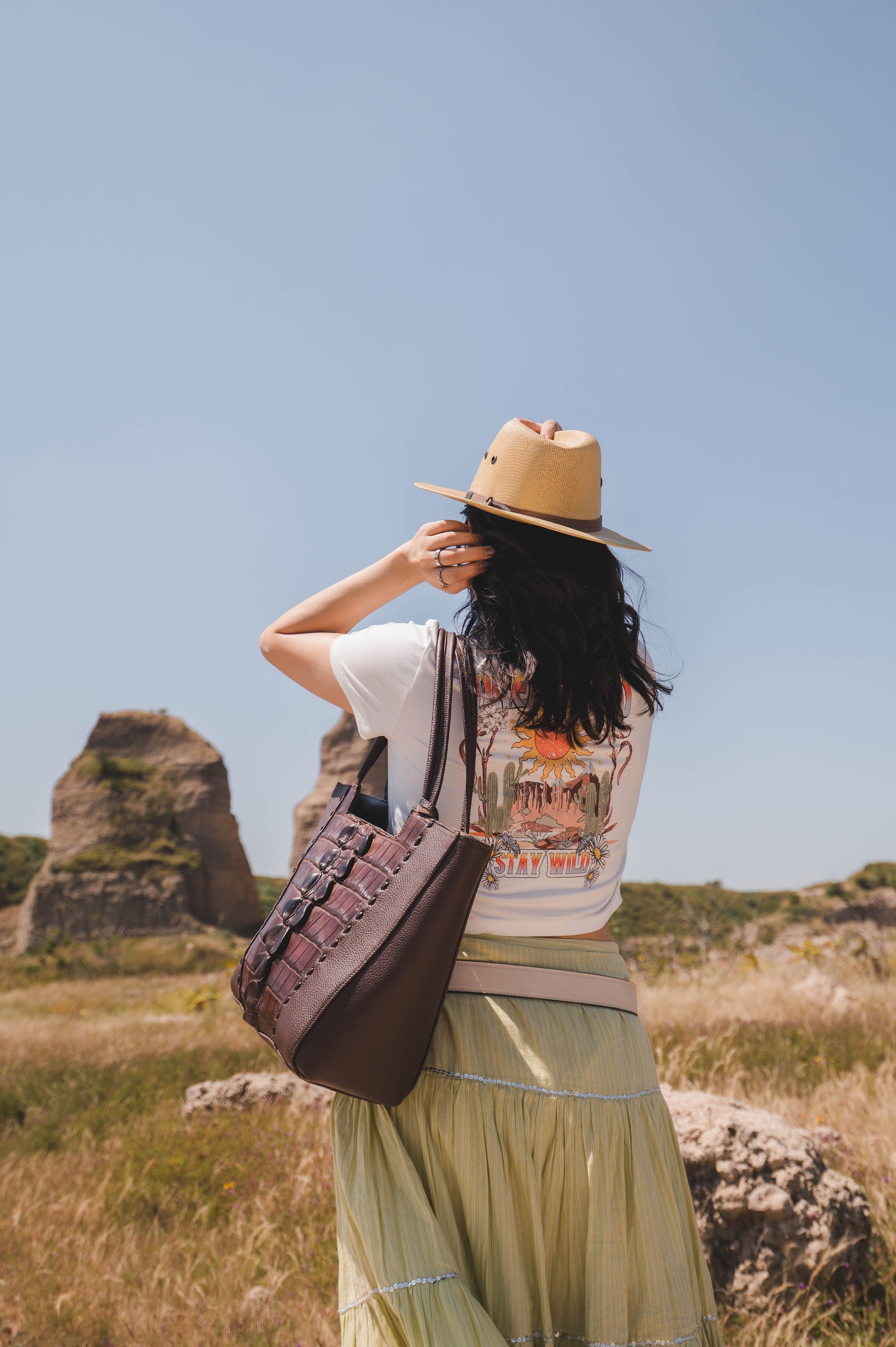 Bolso Ofelia Cola De Cocodrilo