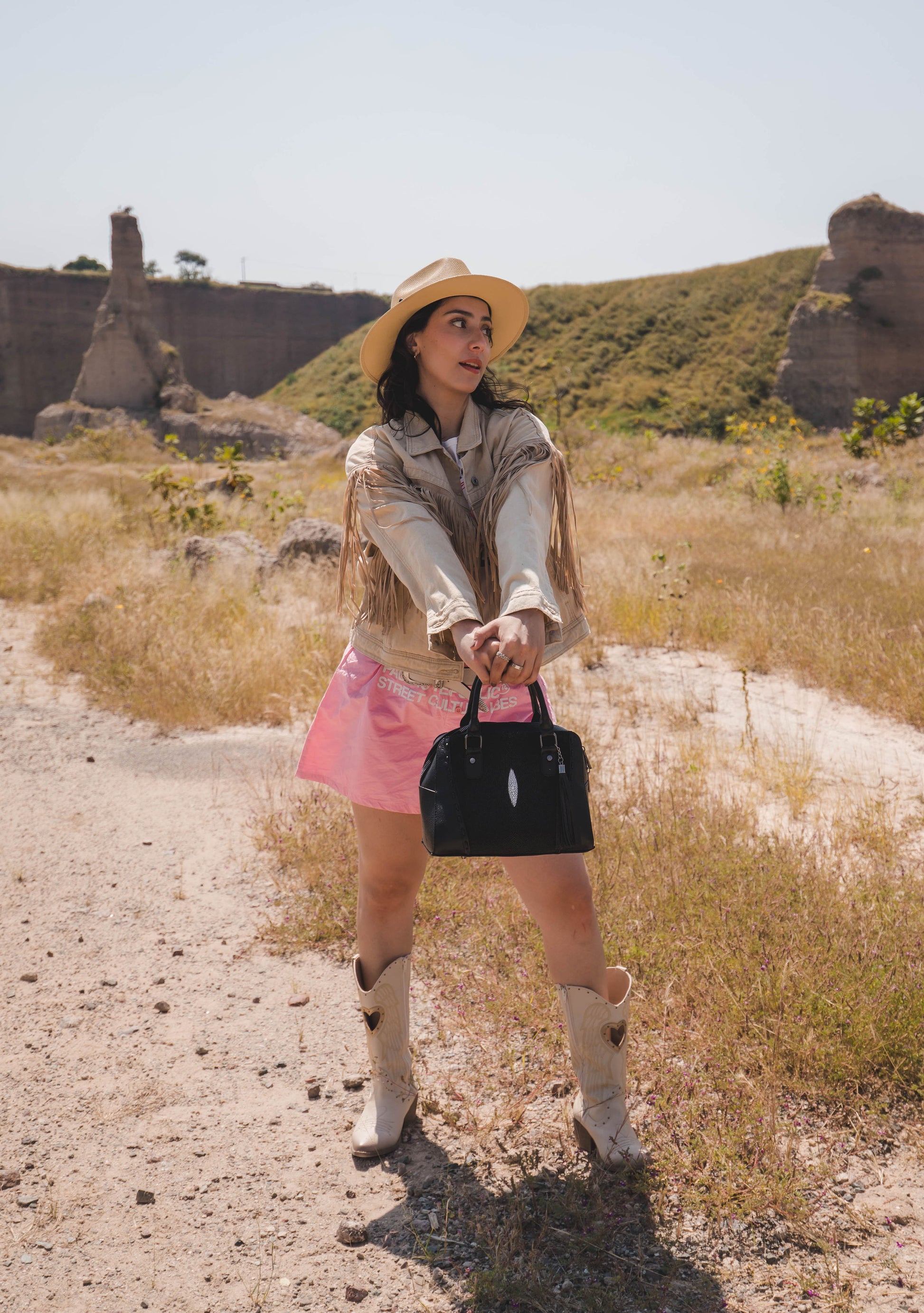 Bolso De Mantarraya Modelo Carolina