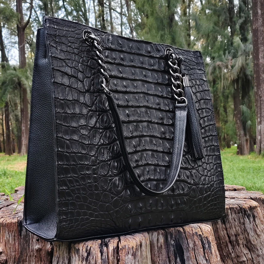 Bolso De Cocodrilo Modelo Martina