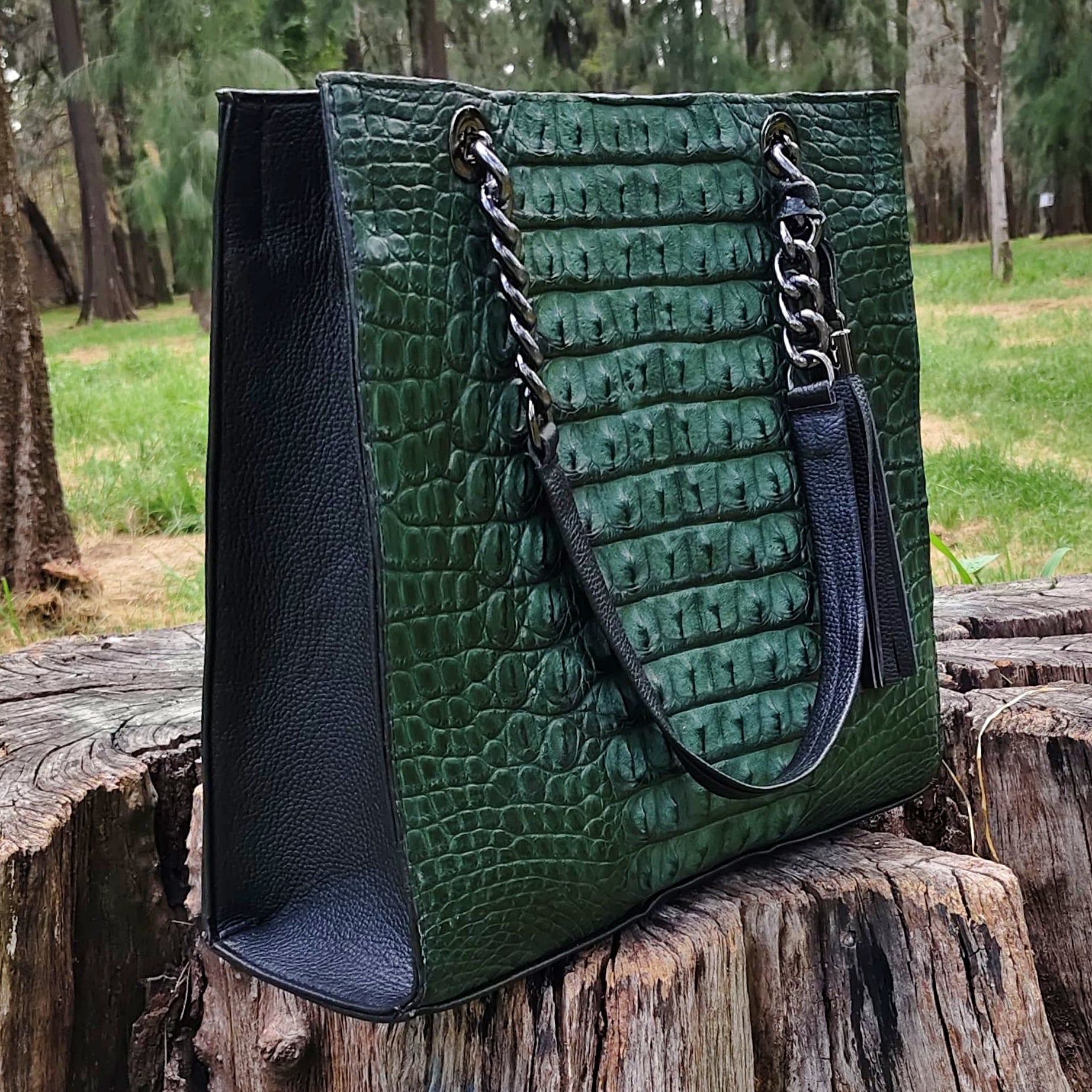 Bolso De Cocodrilo Modelo Martina