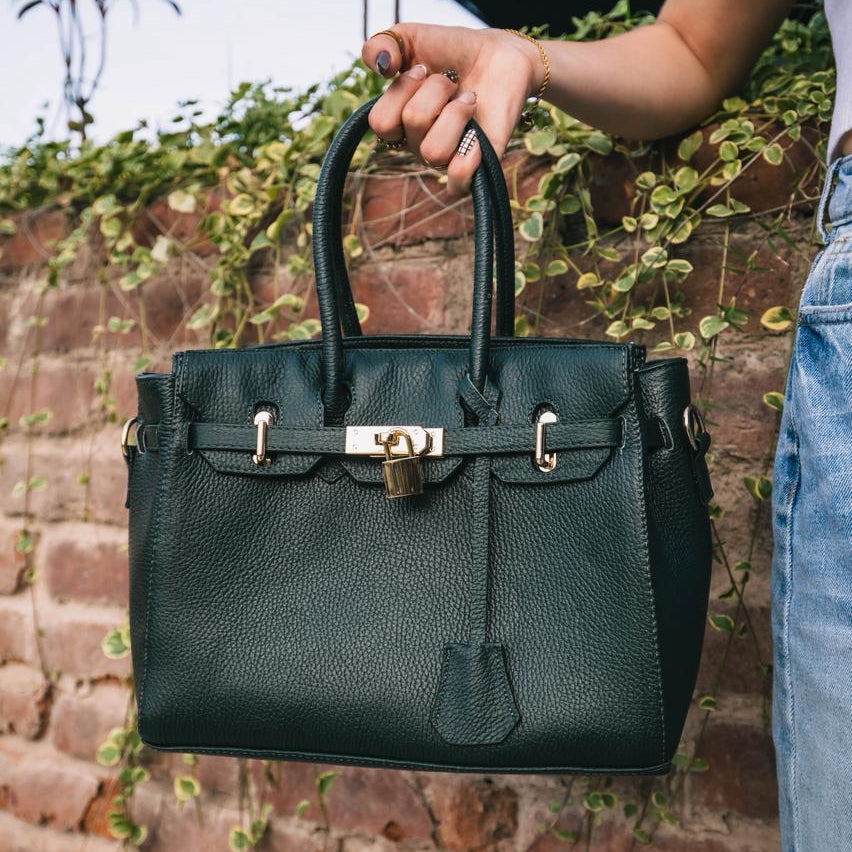 Bolso De Piel Modelo Victoria Verde