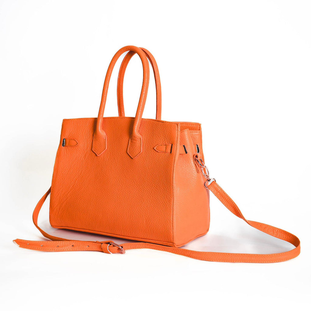 Bolso De Piel Modelo Victoria Naranja