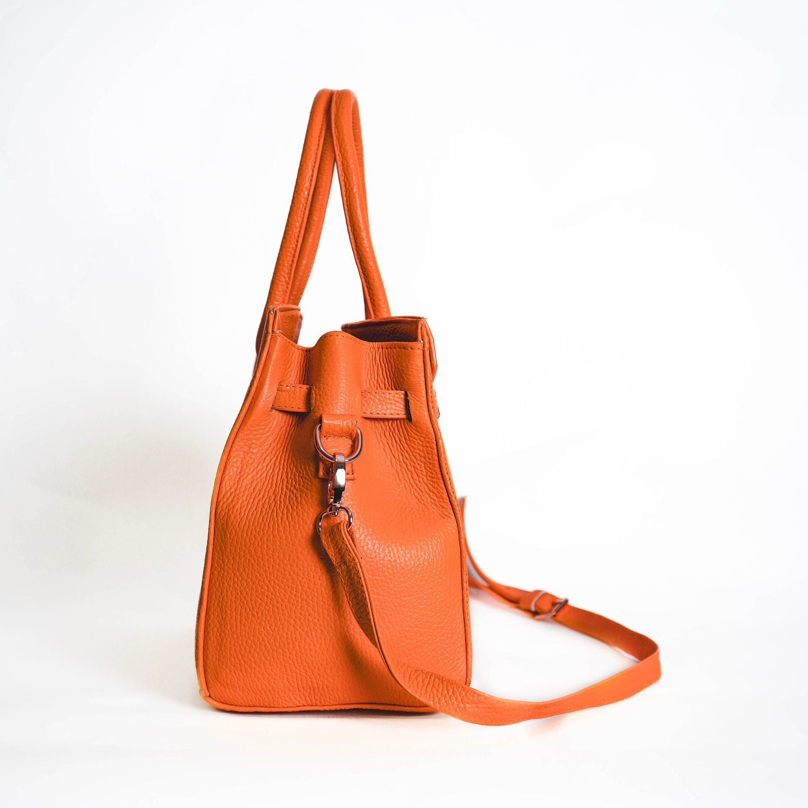 Bolso De Piel Modelo Victoria Naranja