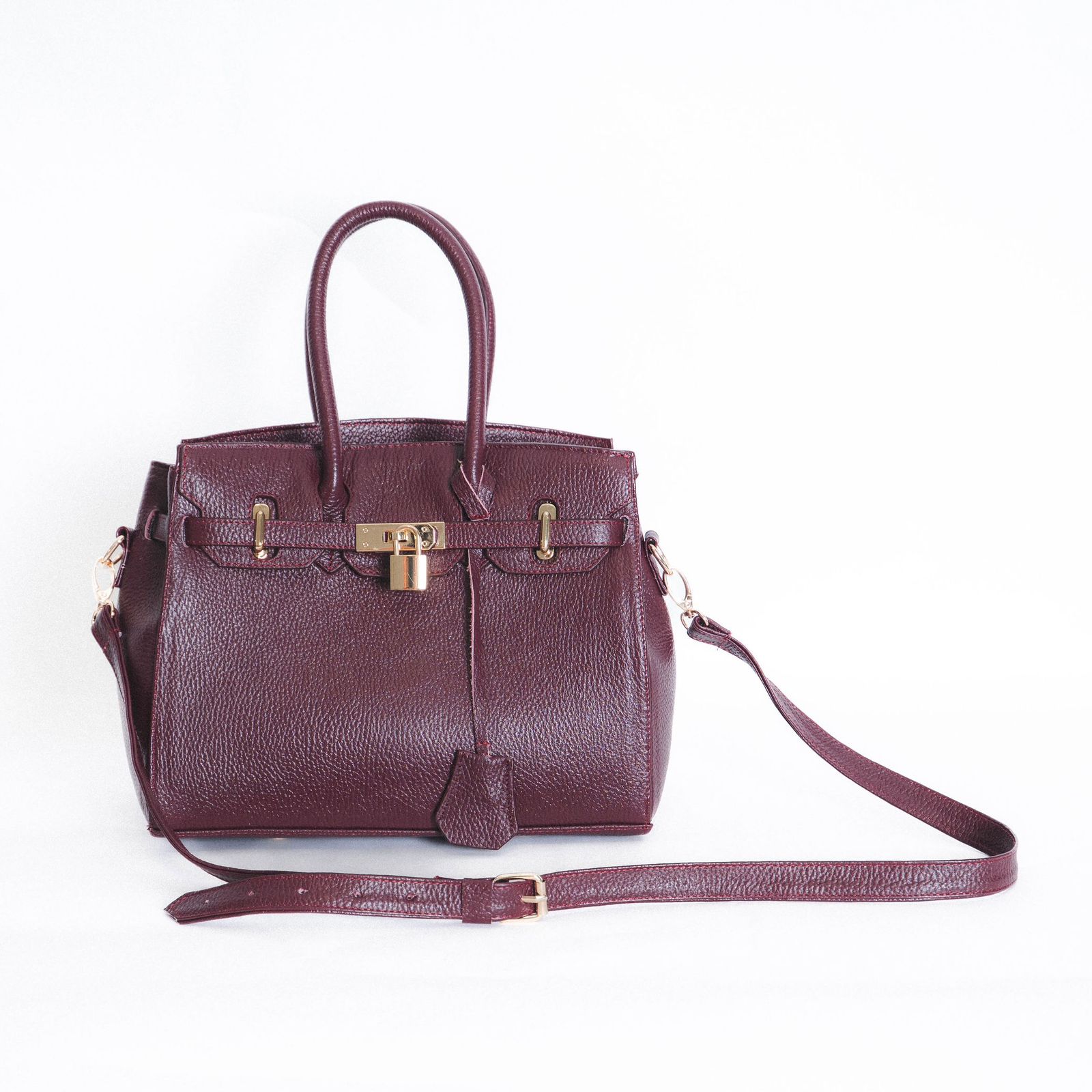 Bolso De Piel Modelo Victoria Vino