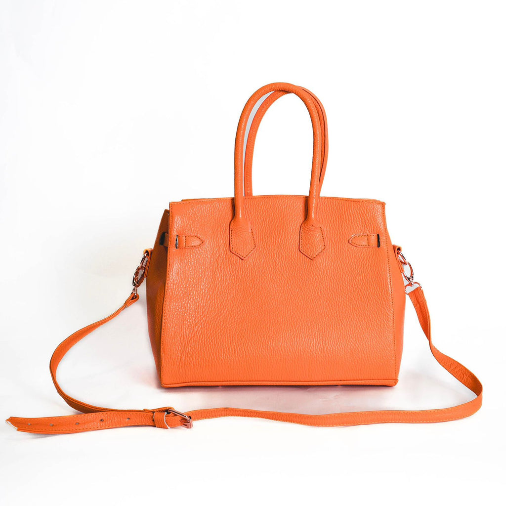 Bolso De Piel Modelo Victoria Naranja
