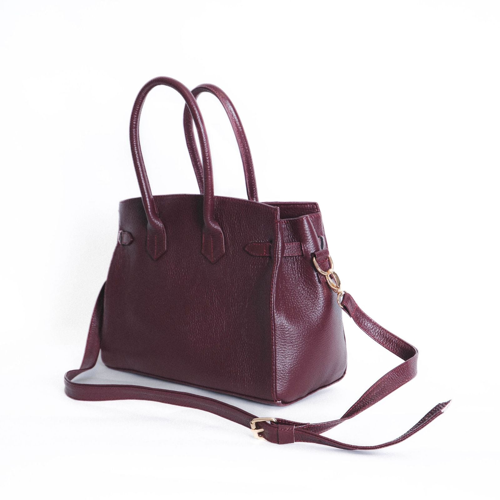 Bolso De Piel Modelo Victoria Vino