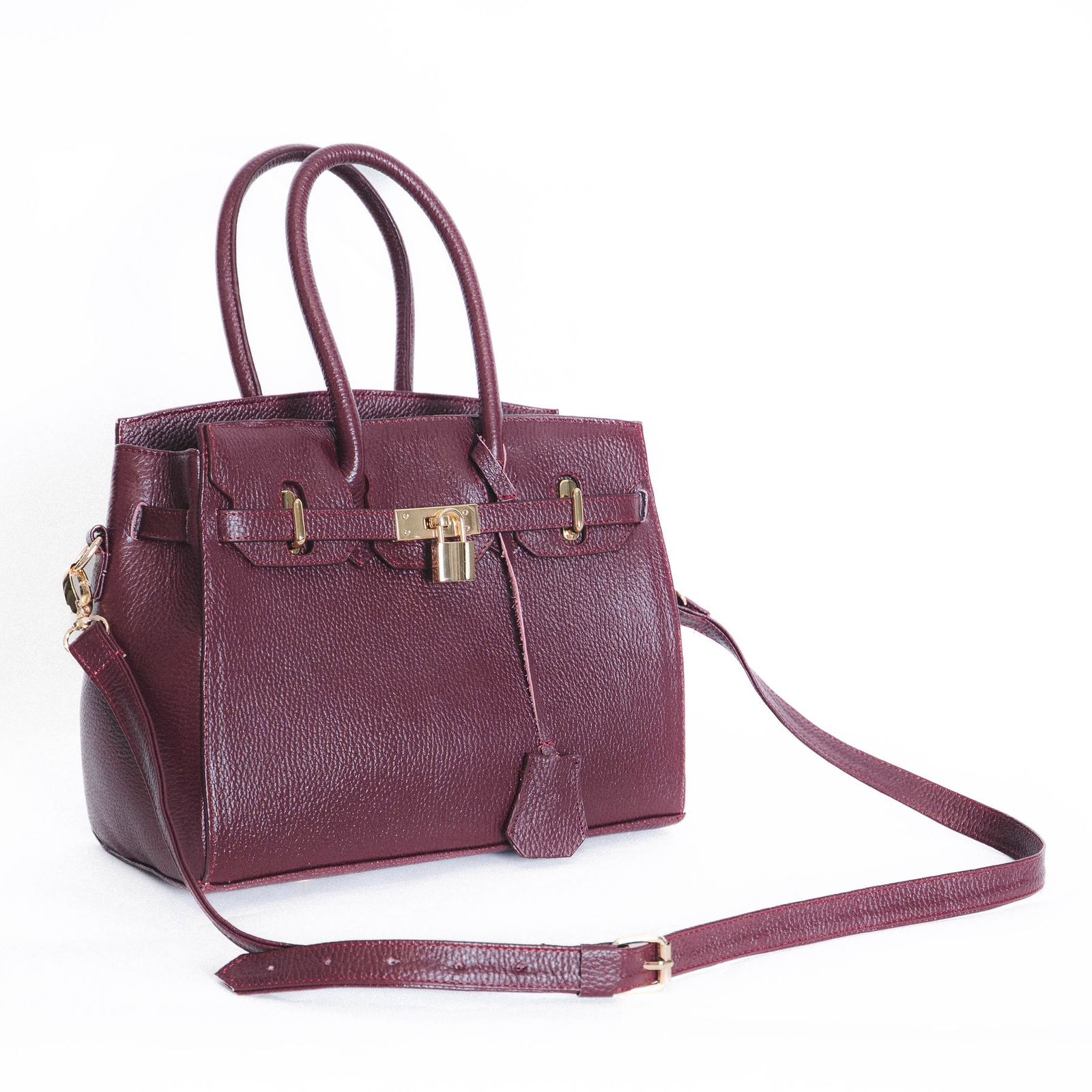 Bolso De Piel Modelo Victoria Vino