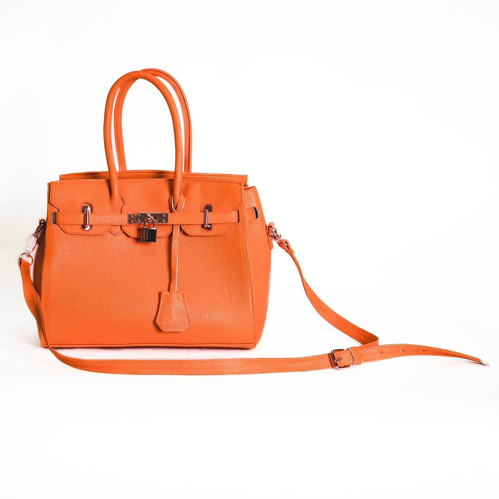 Bolso De Piel Modelo Victoria Naranja