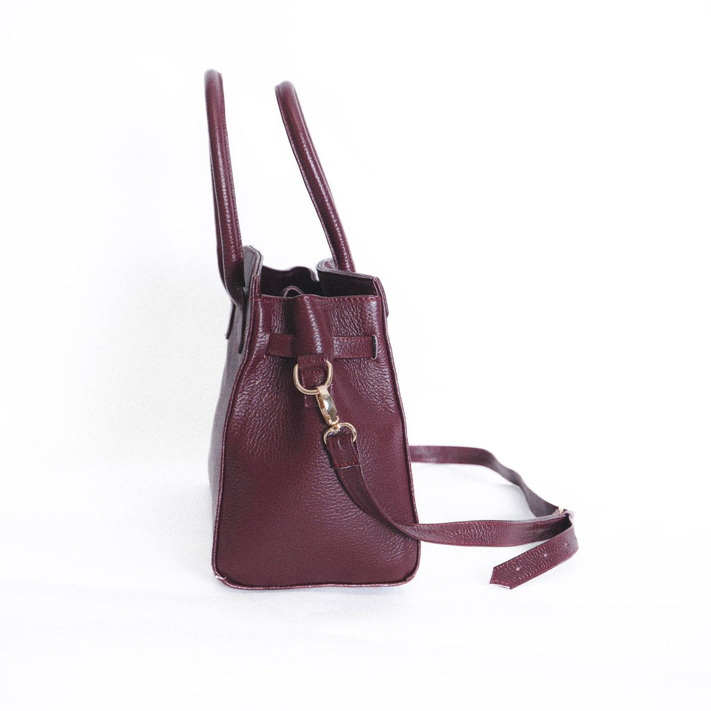Bolso De Piel Modelo Victoria Vino