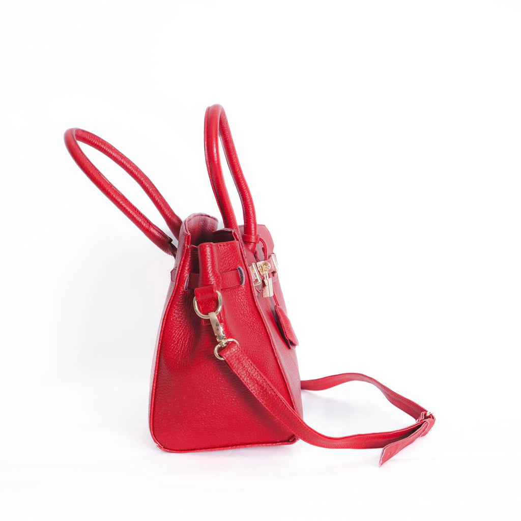 Bolso De Piel Modelo Victoria Roja