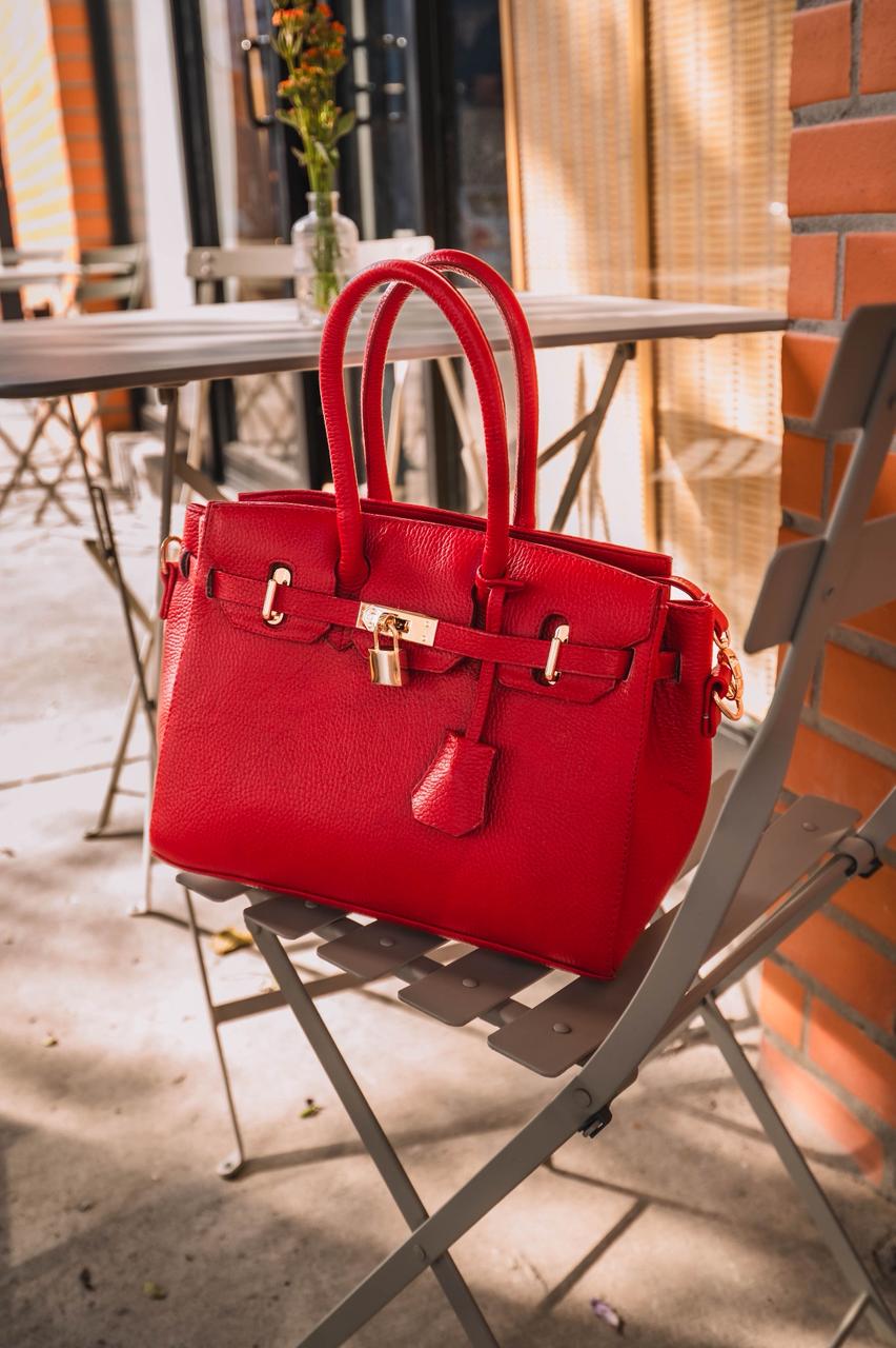 Bolso De Piel Modelo Victoria Roja