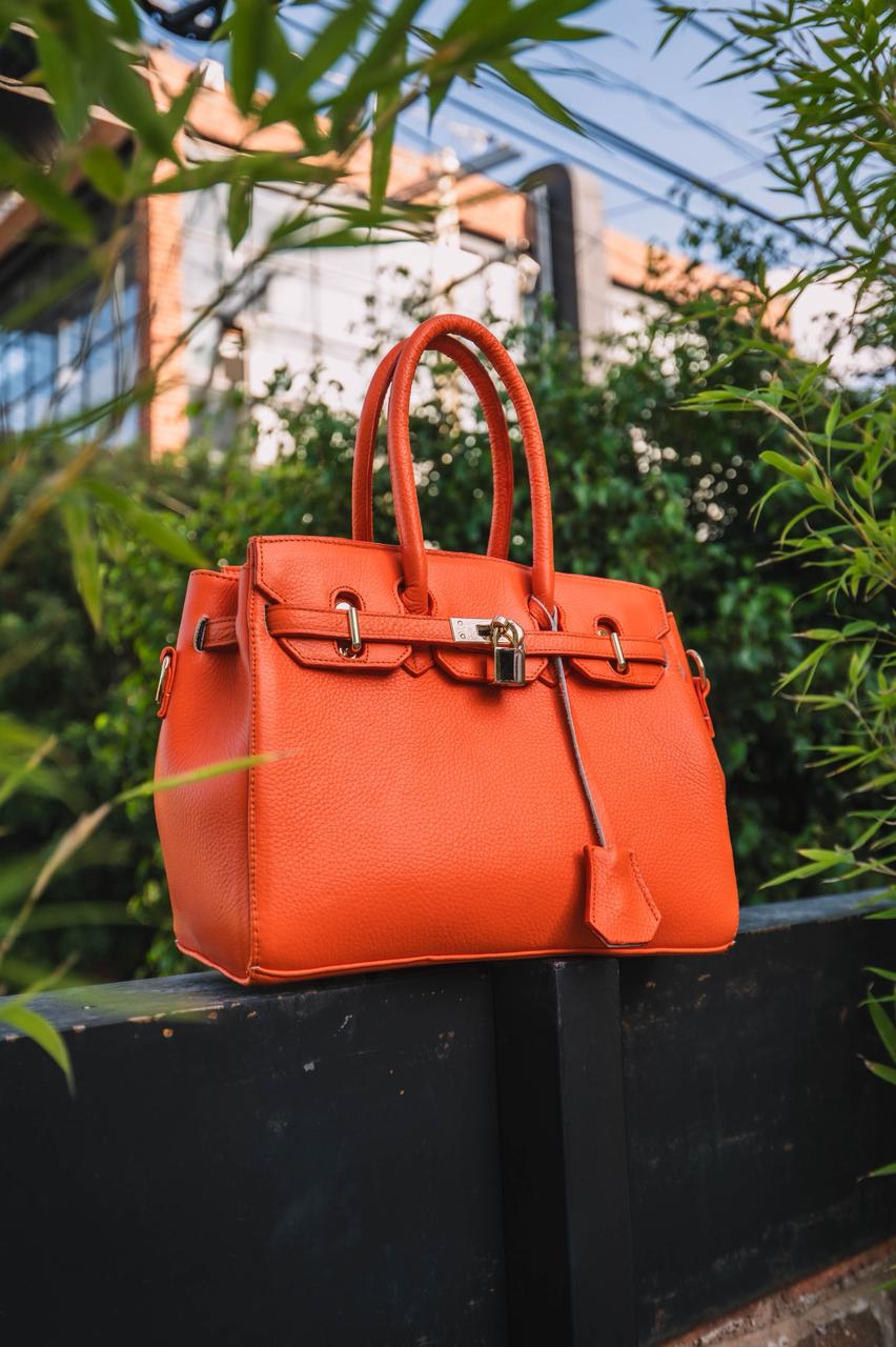 Bolso De Piel Modelo Victoria Naranja