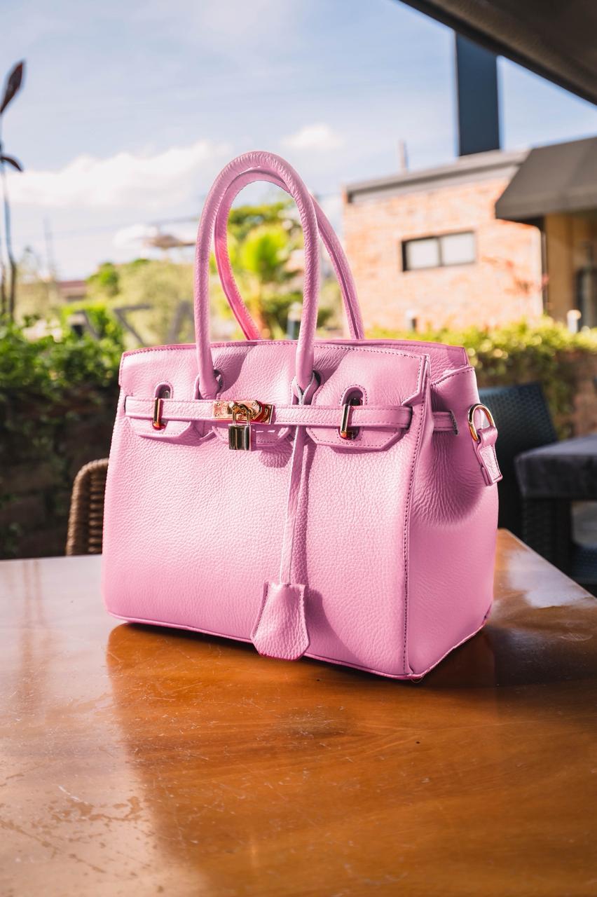 Bolso De Piel Modelo Victoria Rosa