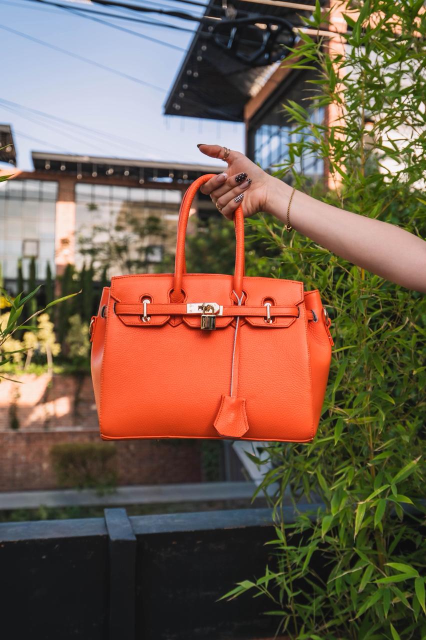Bolso De Piel Modelo Victoria Naranja