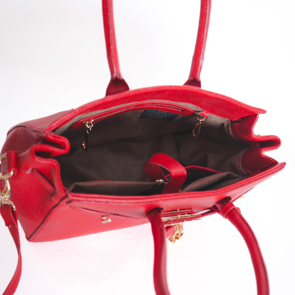 Bolso De Piel Modelo Victoria Roja