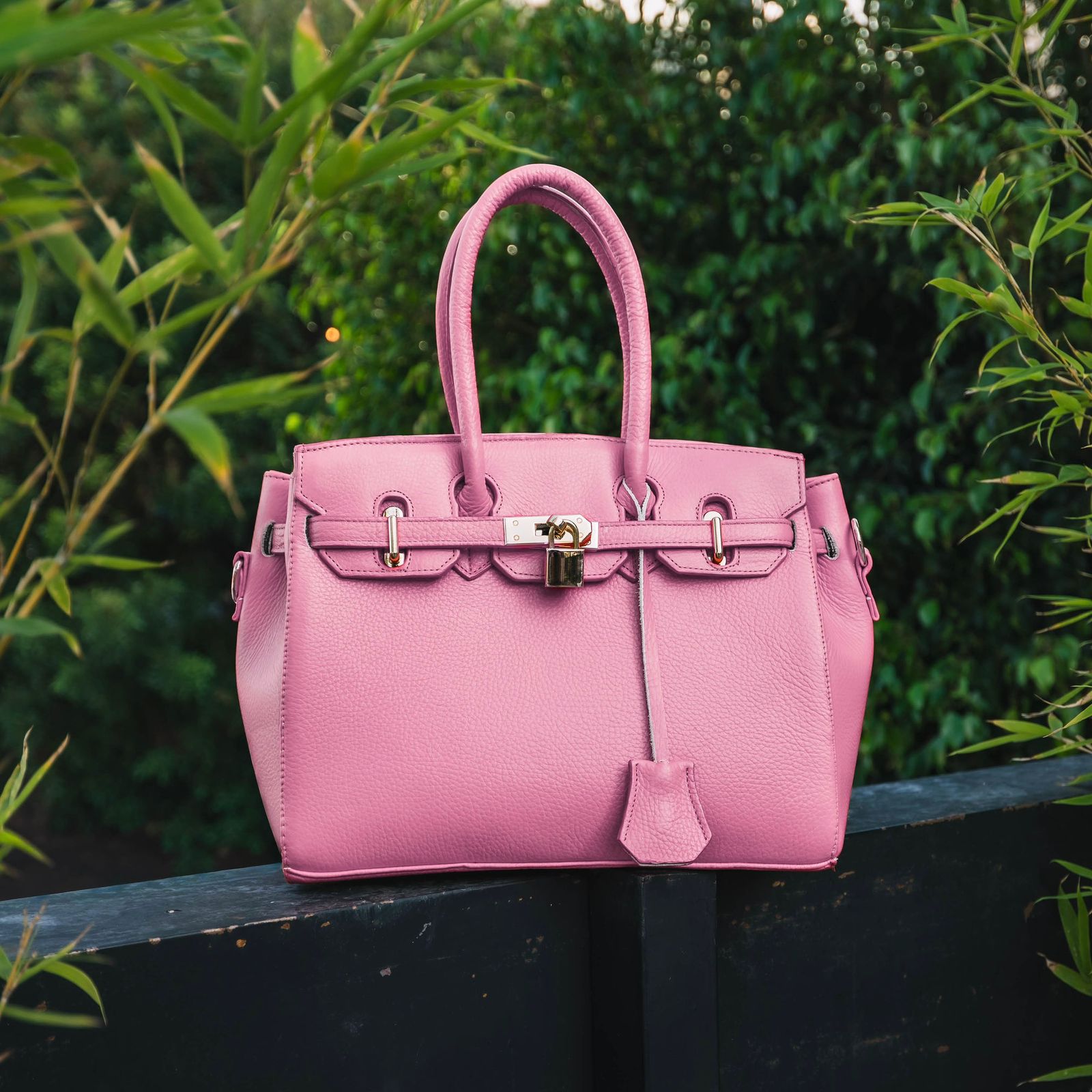 Bolso De Piel Modelo Victoria Rosa