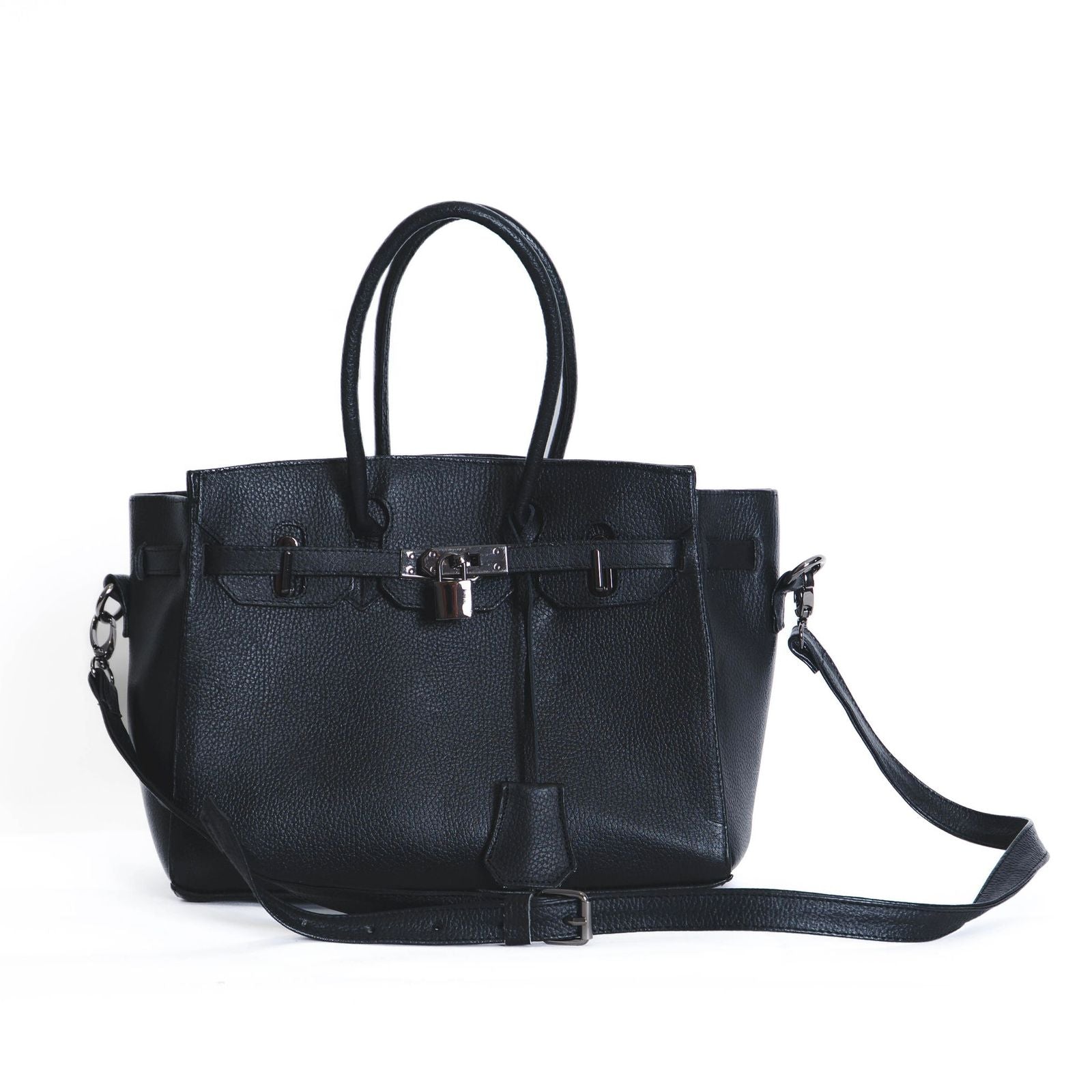 Bolso De Piel Modelo Victoria Negra