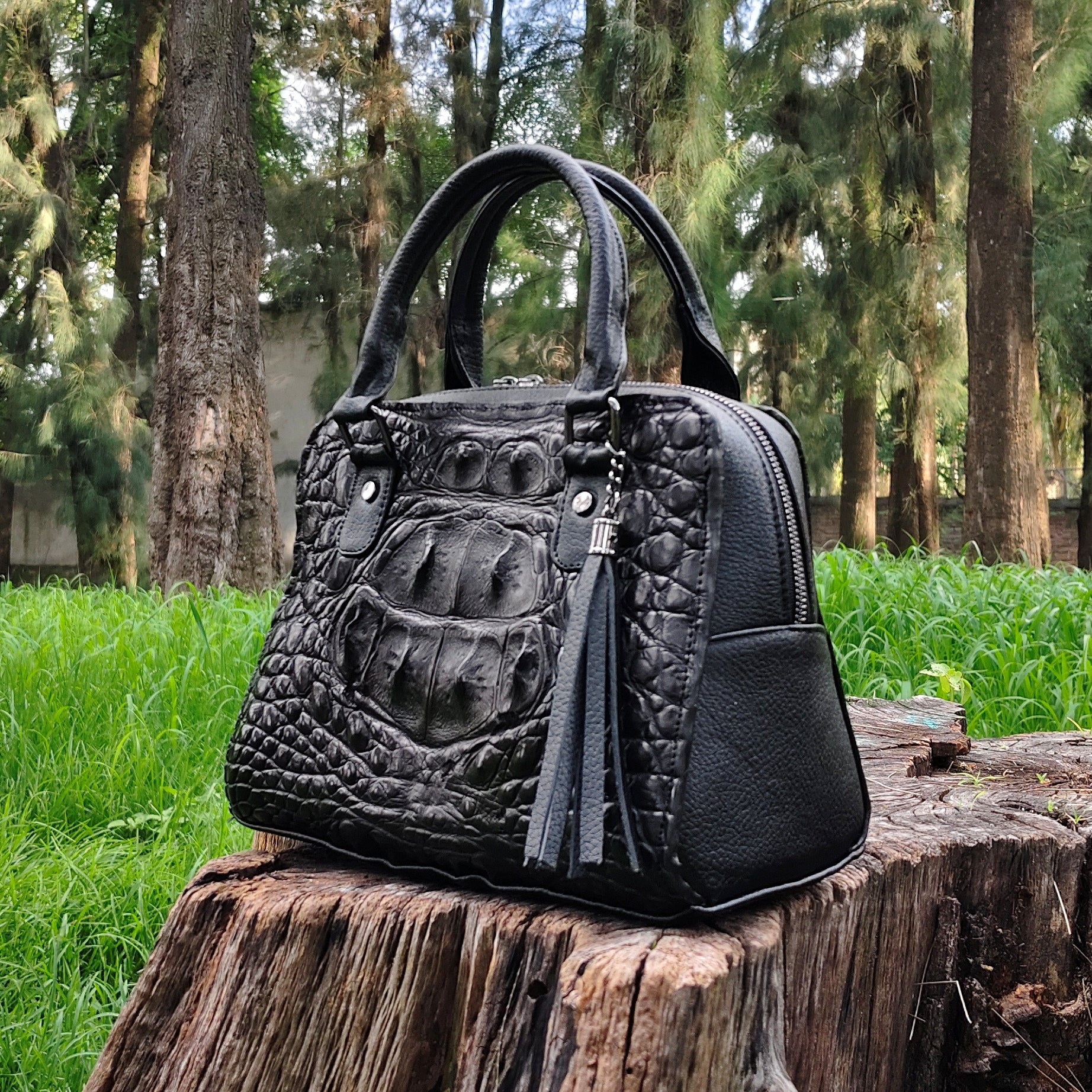 Bolso De Cococdrilo Modelo Carolina