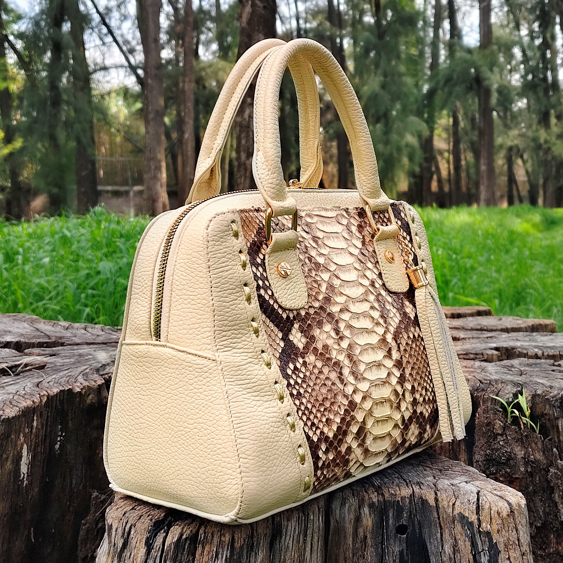 Bolso De Pitón Modelo Carolina