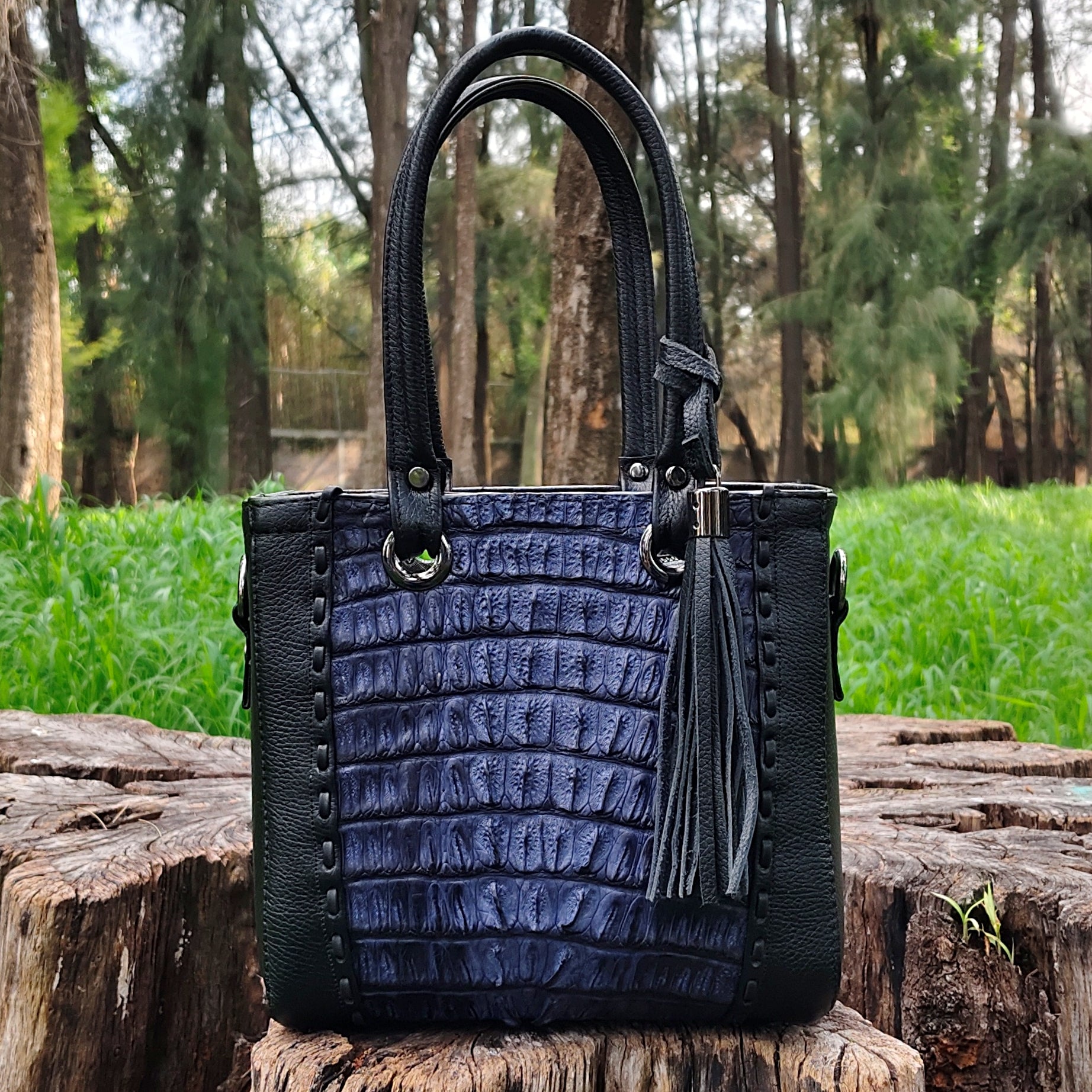 Bolso De Cocodrilo Modelo Heidi