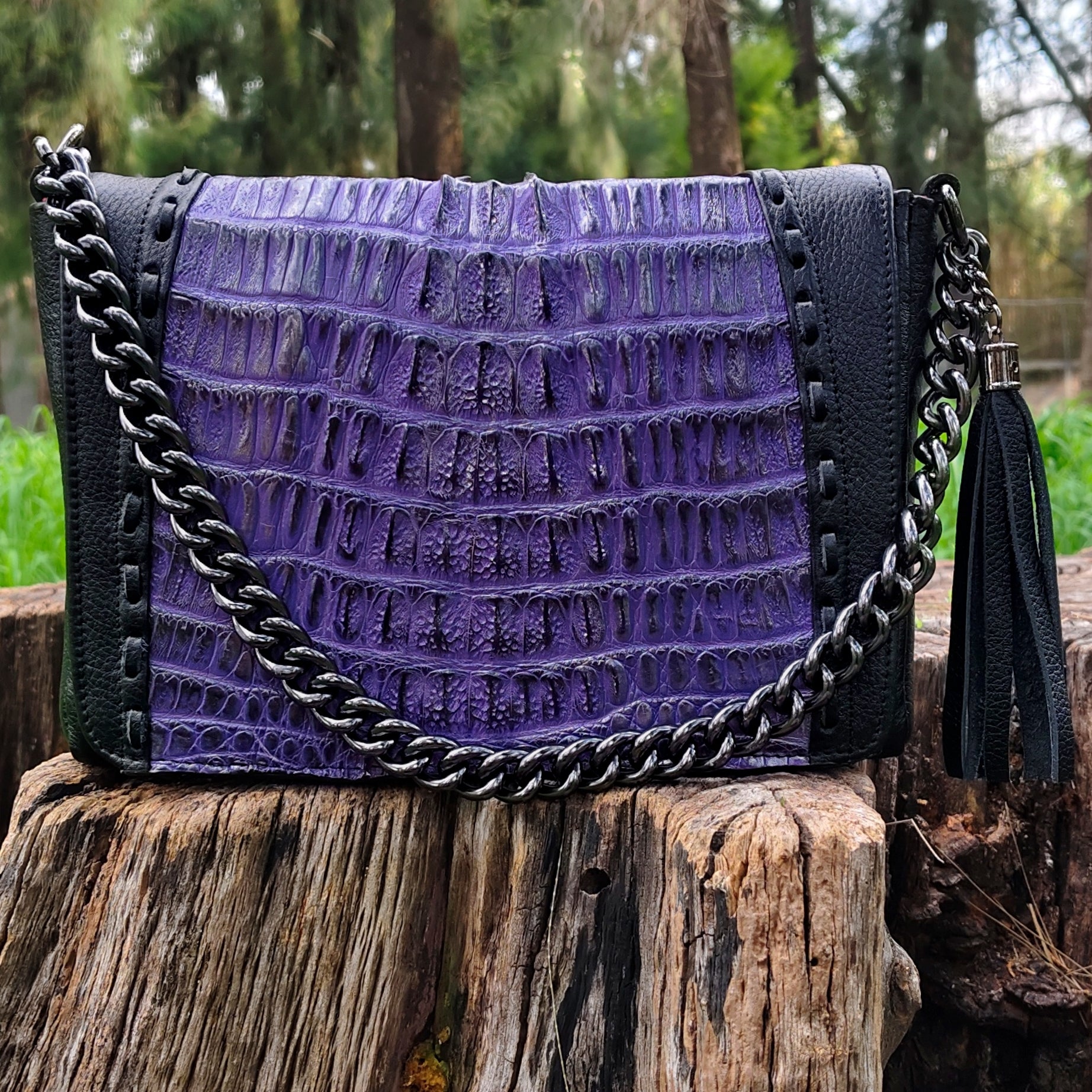 Bolso De Cocodrilo Modelo Lili