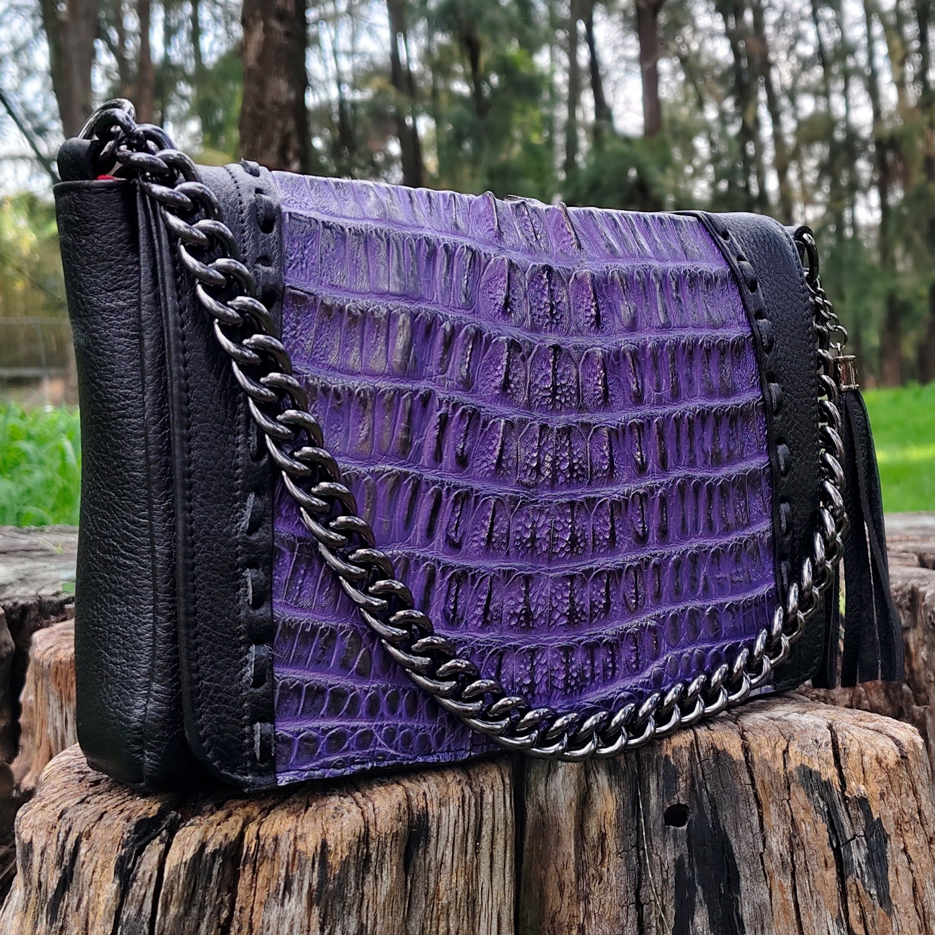 Bolso De Cocodrilo Modelo Lili