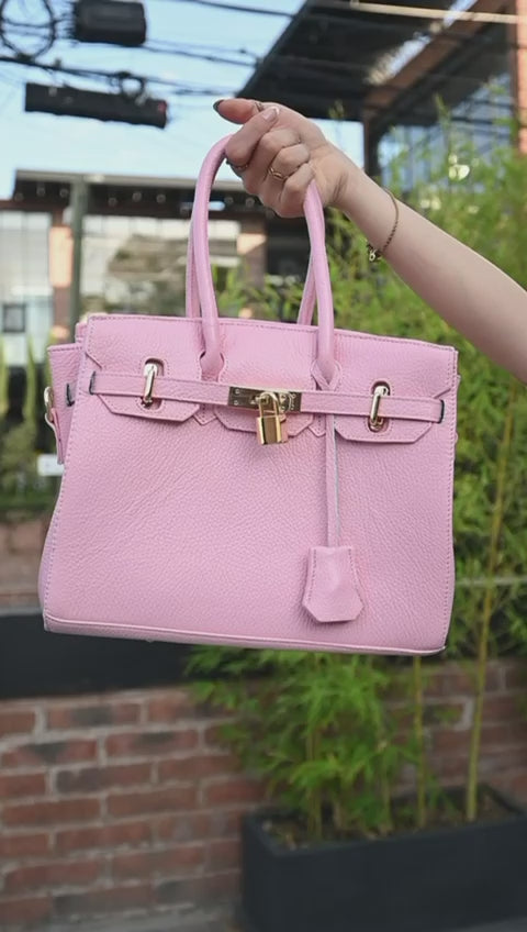 Bolso De Piel Modelo Victoria Rosa